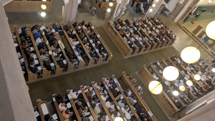 Bild in der Petrikirche von der Empore aus