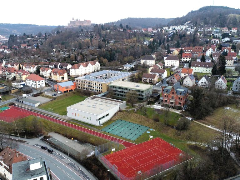 Drohnenaufnahme der Sportstätten unserer Schule